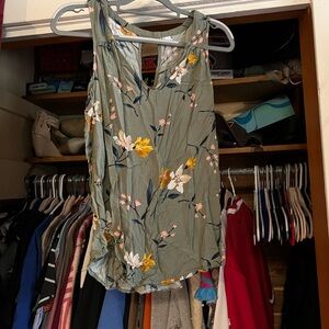 Old Navy Green Floral Blouse